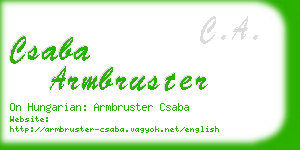 csaba armbruster business card